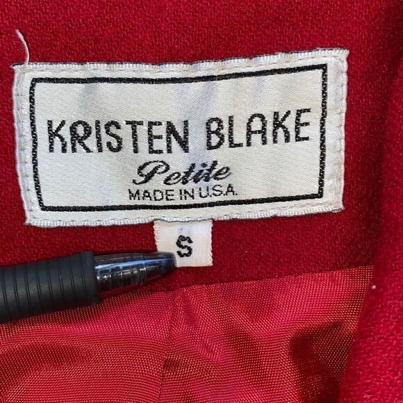 VTG Kristen Blake 100% Wool Blazer Red MCM Small - Picture 8 of 8